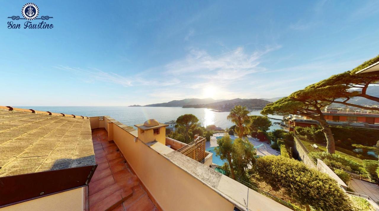Welcome Riviera - Attico San Faustino 165 Mq Piu 110 Mq Di Terrazza- In Villa 700 ,Vista Mare Strepitosa-100 M Dalla Spiaggia-Parking Esclusivo Rapallo Buitenkant foto