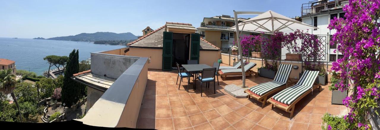 Welcome Riviera - Attico San Faustino 165 Mq Piu 110 Mq Di Terrazza- In Villa 700 ,Vista Mare Strepitosa-100 M Dalla Spiaggia-Parking Esclusivo Rapallo Buitenkant foto